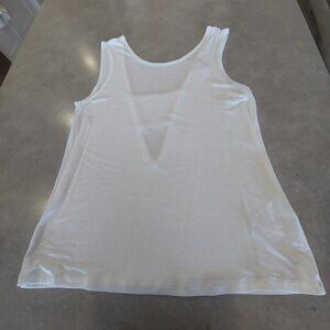 BANANA REPUBLIC Women's White Sleeveless Tank Top w/Low V-Back/Band - Medium